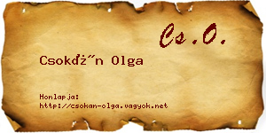 Csokán Olga névjegykártya